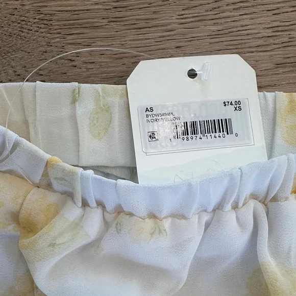 Floral Yellow and White Women's Skirt - Picture 2 of 3